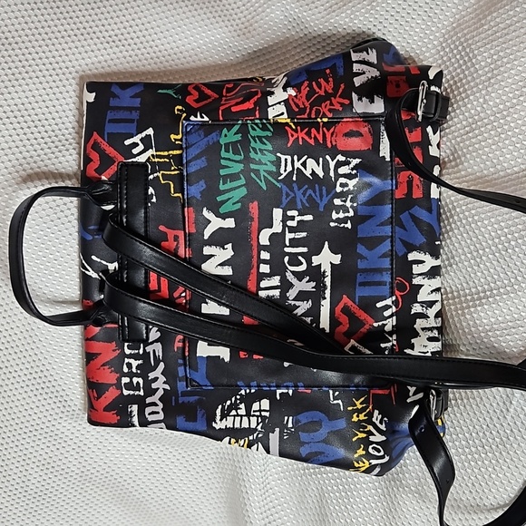DKNY TILLY FOLD OVER NEW YORK GRAFFITI BACKPACK main image 5